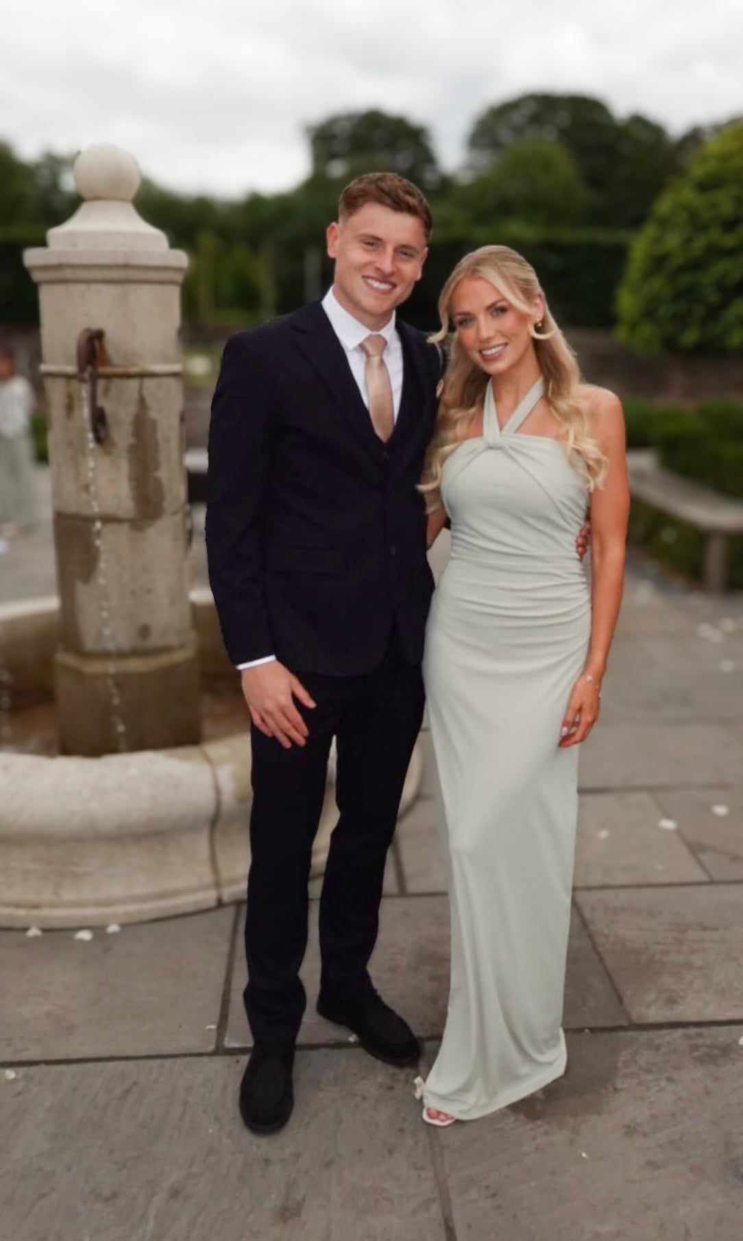 Newcastle United & England Footballer Harvey Barnes wearing the Sandro Navy 3 Piece Suit