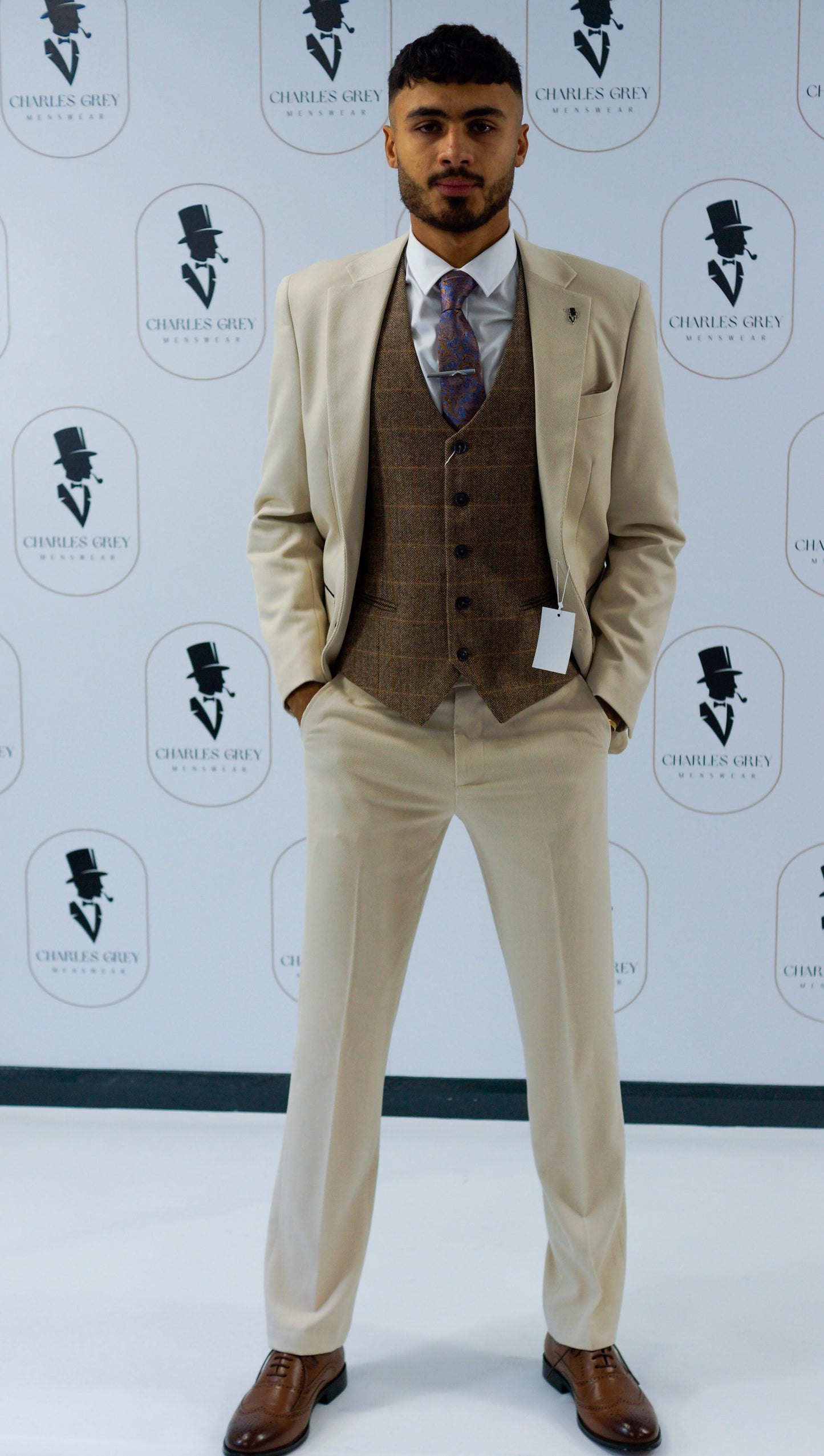 Sandro Beige with Sherlock Waistcoat Mix & Match