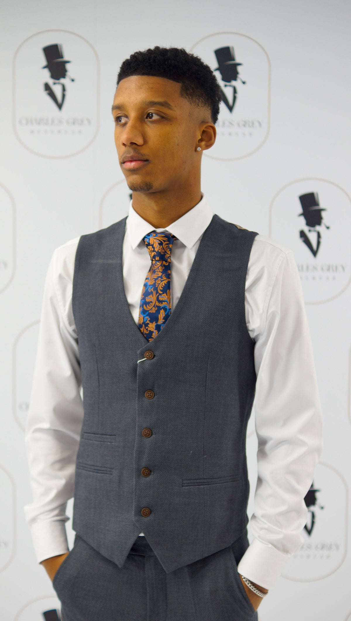 Charlton Grey Waistcoat (view 2)