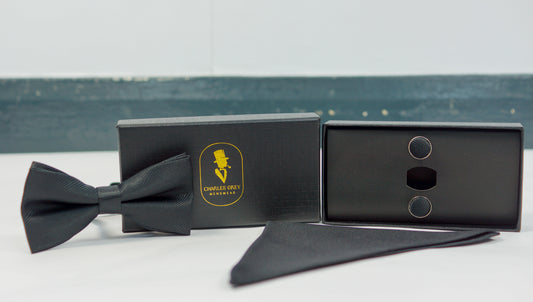 Black Bow Tie Set
