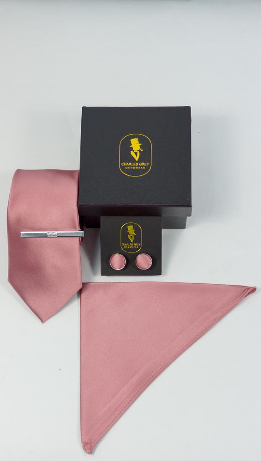 Rose Pink Tie Set