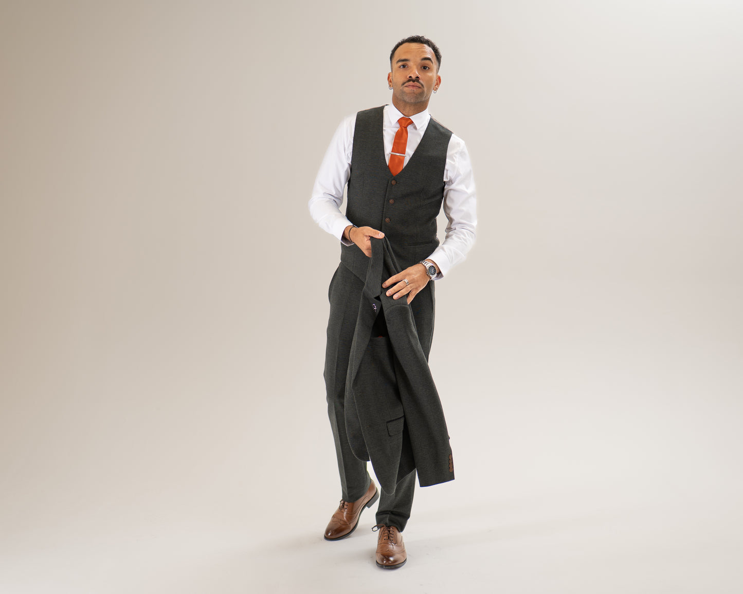 Arthur Olive 3 Piece Suit