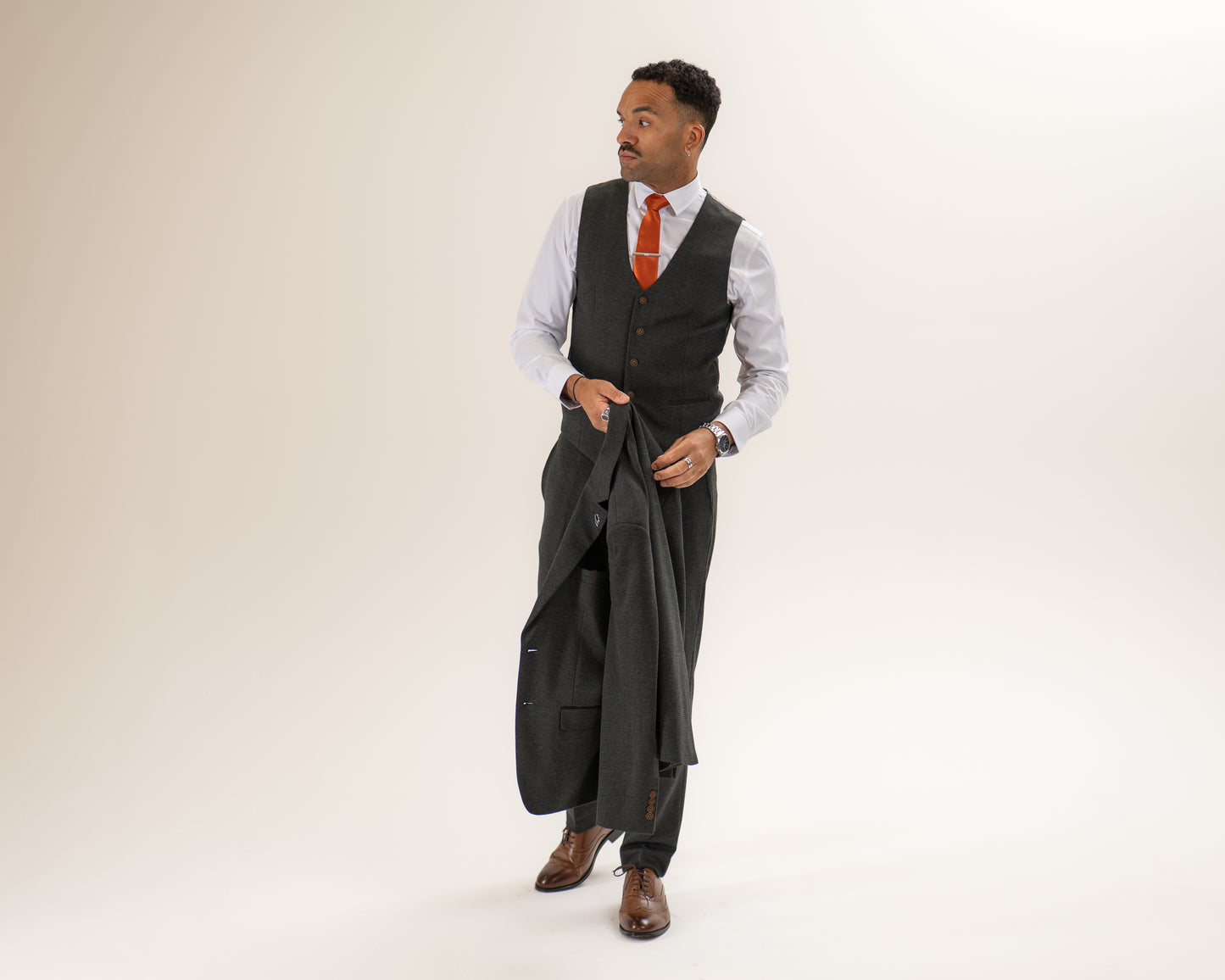 Arthur Olive 3 Piece Suit