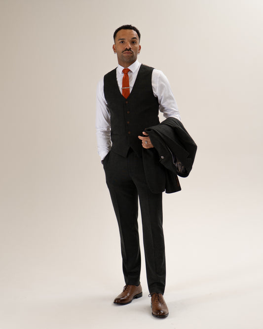 Arthur Olive Waistcoat – Charles Grey Menswear