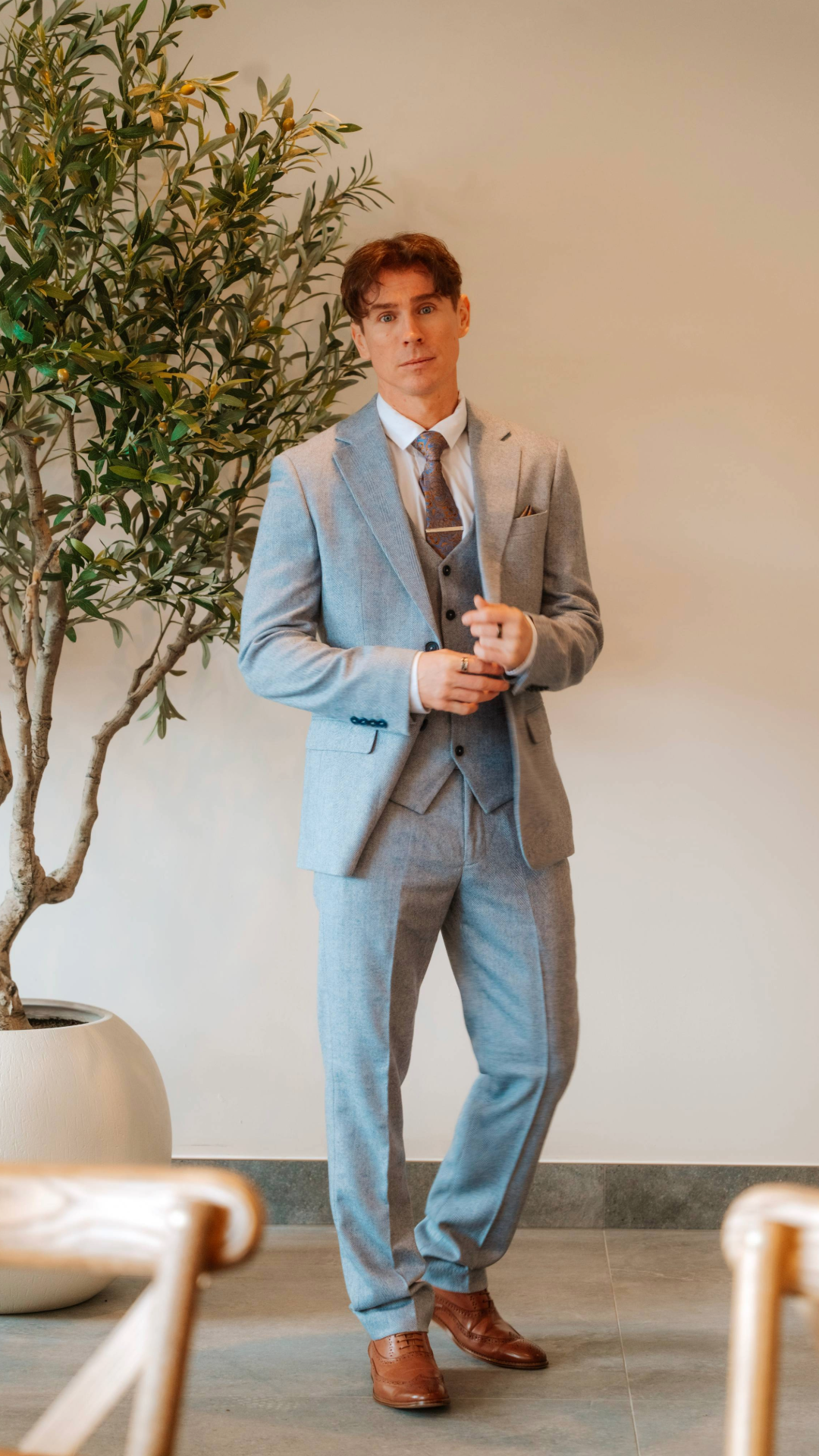 Murphy Blue Tweed waistcoat