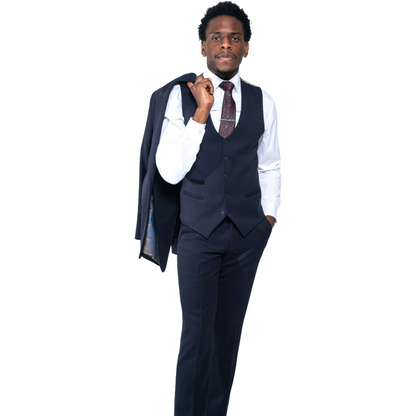 Sandro Navy 3 Piece Suit – Charles Grey Menswear (view 6)