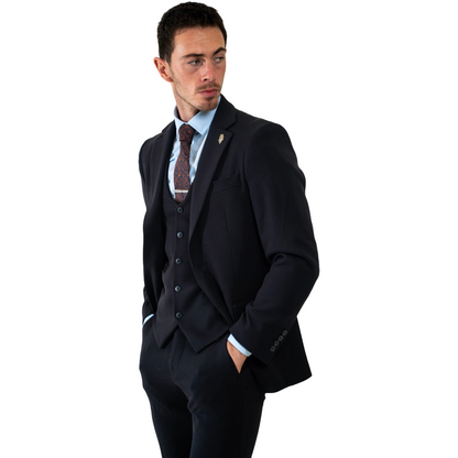 Sandro Navy 3 Piece Suit – Charles Grey Menswear (view 3)