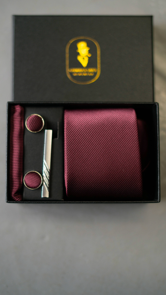 Burgundy Tie Set