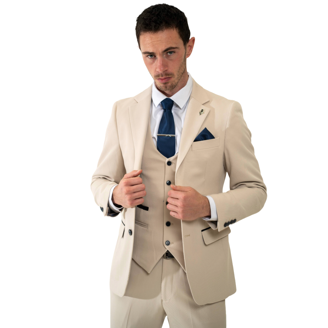 Sandro Beige 3 Piece Suit