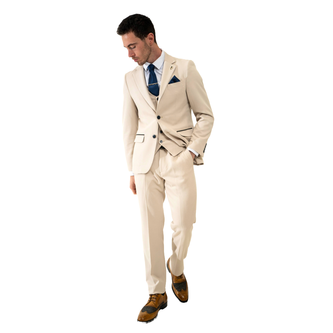 Sandro Beige 3 Piece Suit