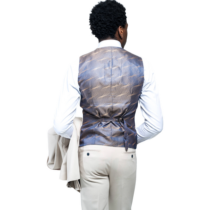 Sandro Beige 3 Piece Suit – Charles Grey Menswear (view 6)