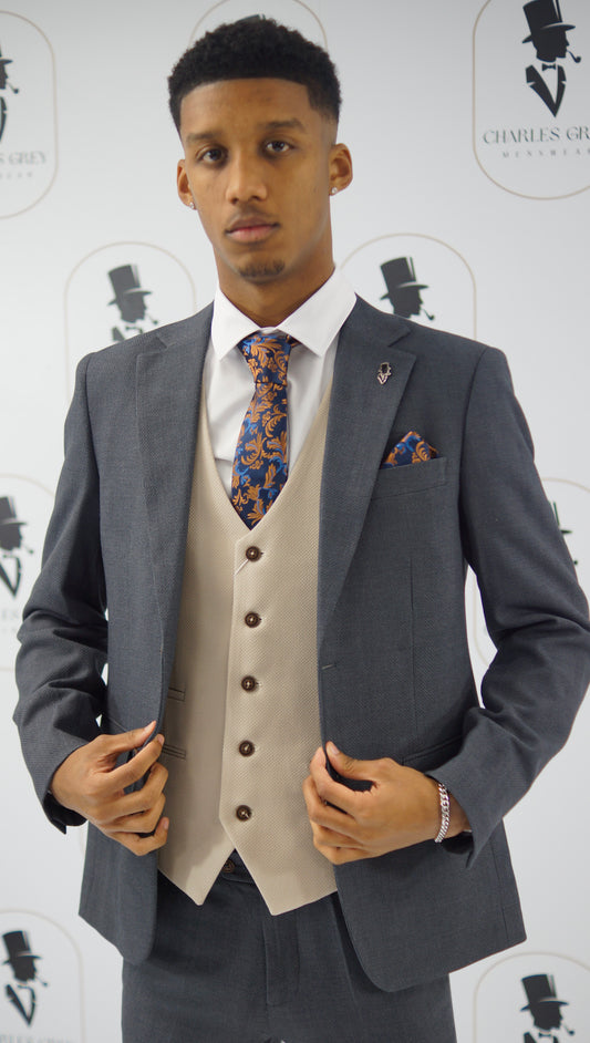 Charlton Grey with Charlton Stone Waistcoat Mix & Match