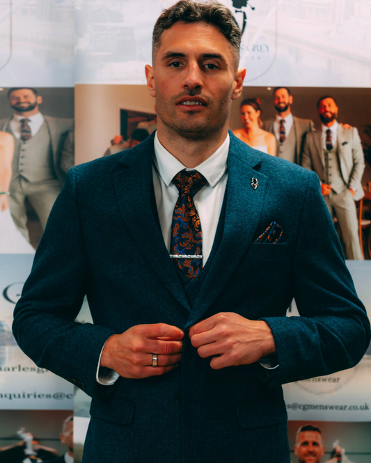 Newcastle United Footballer Fabian Schar wearing the Armstrong Three Piece Suit